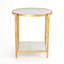 Circle/Square Side Table-Gold w/White Marble