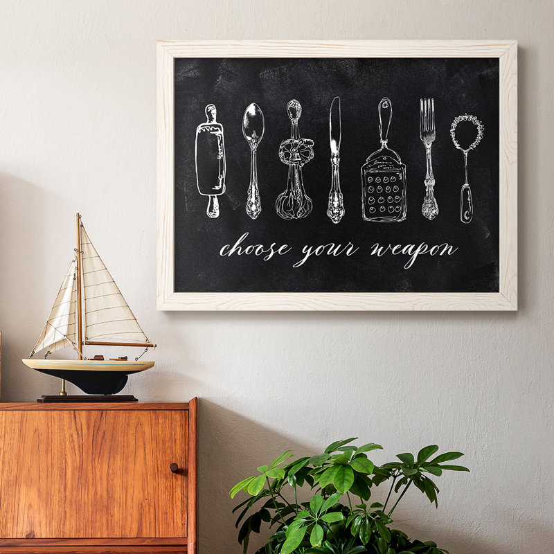 " Choose Your Weapon ", White, 26" H x 38" W x 1.5" D