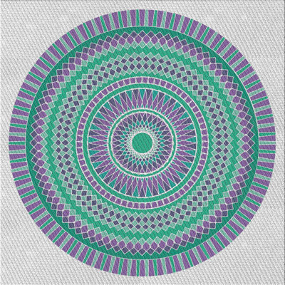 Fabriqué à la machine à partir de laine et de polyester gris/bleu/vert Tapis décoratif