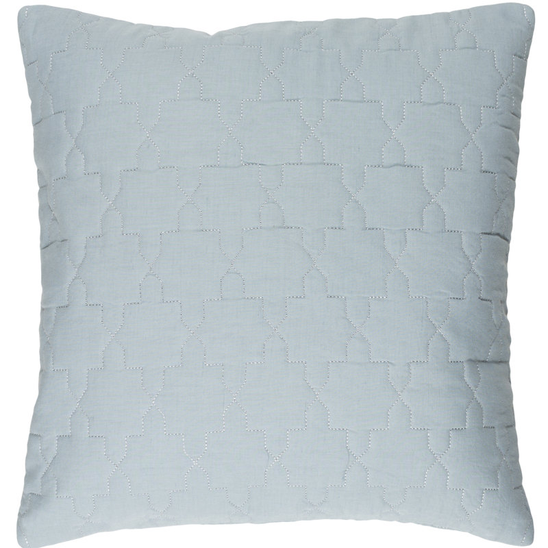 Geometric Linen Pillow Cover, 20" H x 20" W x 1" D, Silver Gray