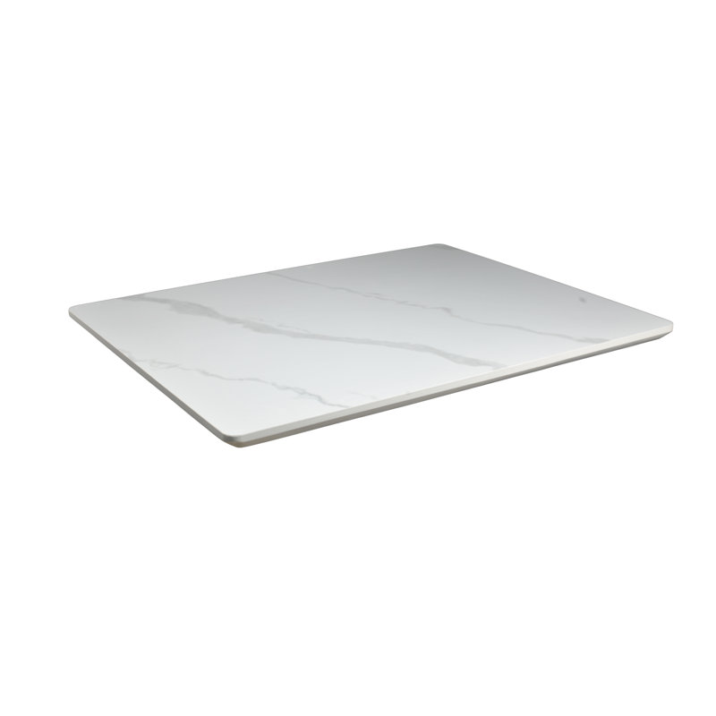 Plateau de table en pierre frittée avec fleur blanche, H 1 po x L 30 po x l 24 po