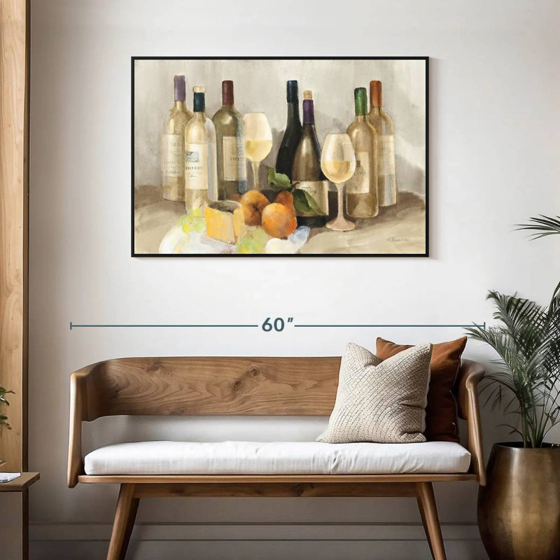 Vin et fruit II - lumière, Cadre flottant noir, 43 po x 29 po