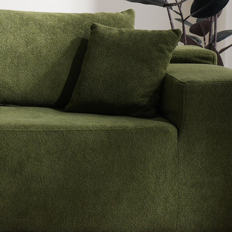 Canapé en velours côtelé sans compression, Orienté à gauche (vu de face), Ours en peluche vert