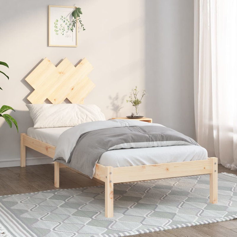Bed Frame Solid Wood, natural, Double (4'6)