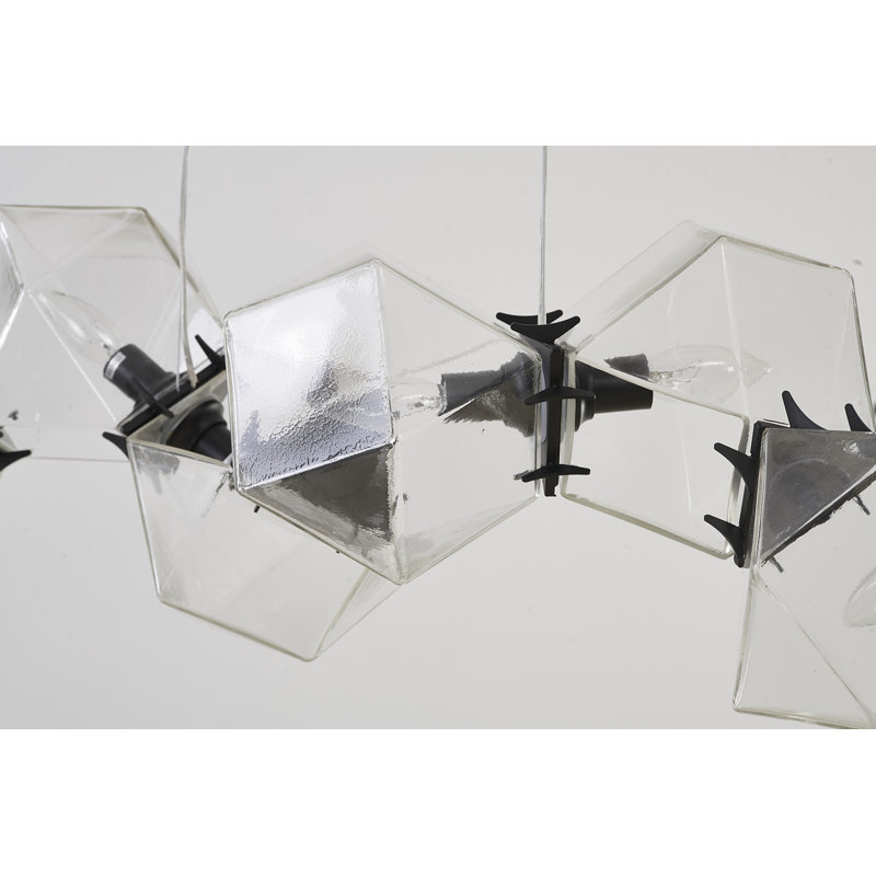 Lustre en verre linéaire moderne 8 lumières