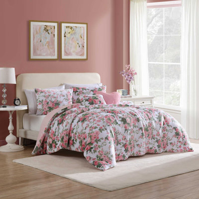 Ensemble d'édredon rose réversible Betsey Johnson