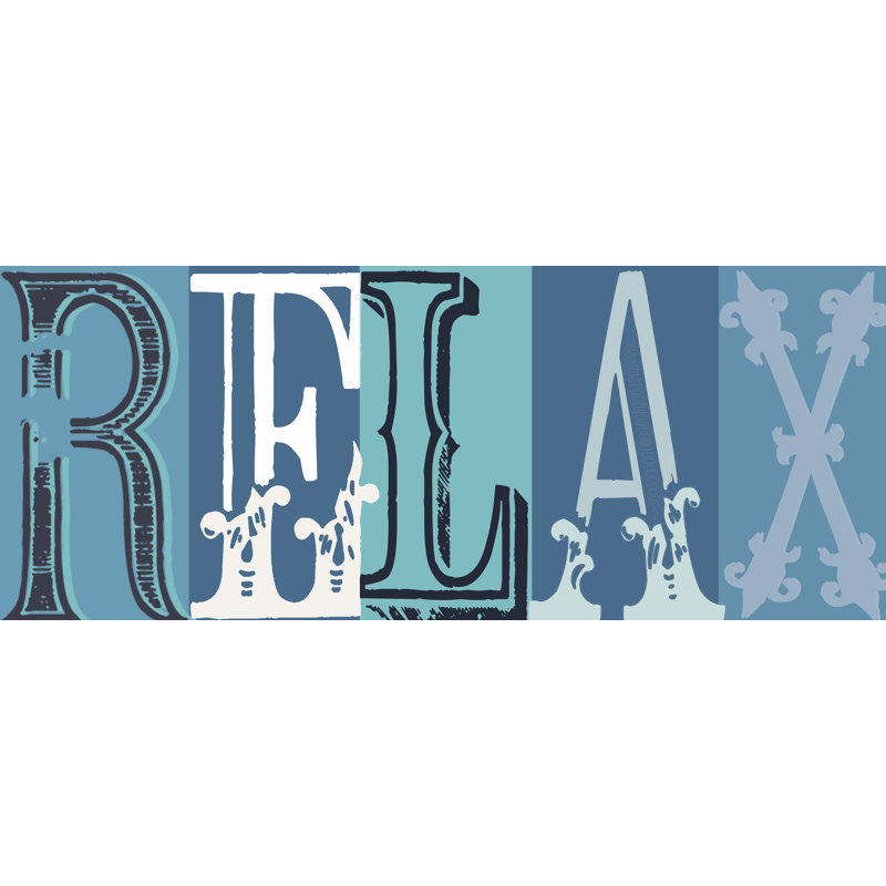 Relax II - Textual Art Print, 51 cm H x 76 cm W, Black Floater Framed