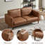 Ashvini 65" W Faux Leather Square Arm Loveseat with Reversible Cushions-1833888231