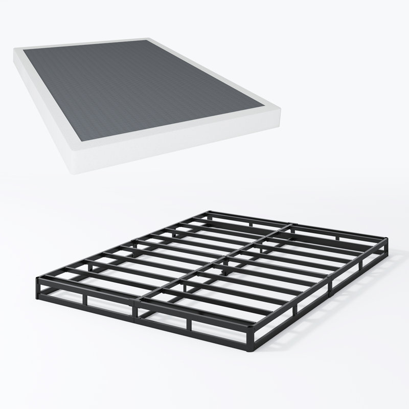 5 Inch Box Spring Low Profile Metal Frame Heavy Duty Easy Assembly, Queen