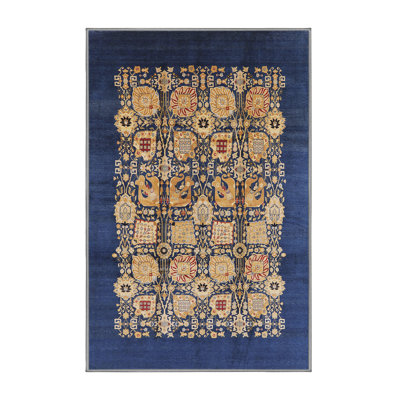 Tapis bleu / beige Patchwork