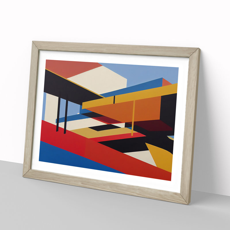 Abstract Bauhaus Vol.4 - Framed Print, 46cm H x 64cm W x 2cm D, Oak