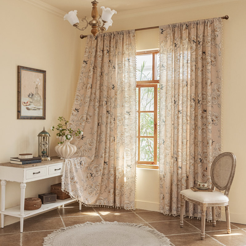 Polyester Exquiste Pattern Print Curtains 2 Panel, 52" W x 84" L