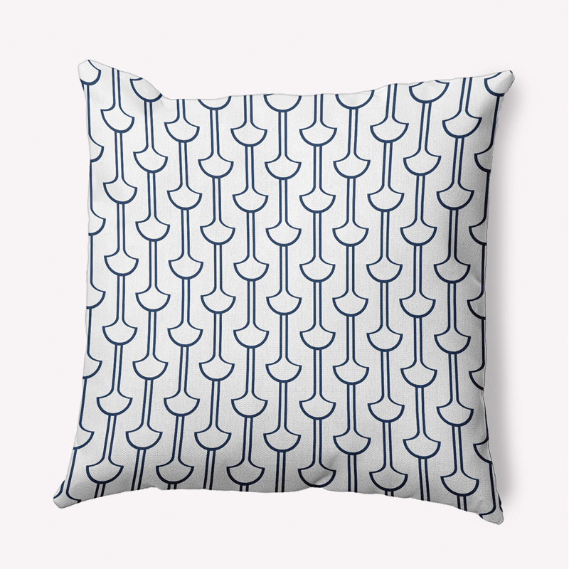Coussin Modern Ginko, Carré, H 18 po x l 18 po, Bleu marine