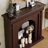 Nut-Brown Solid Wood Freestanding Fireplace