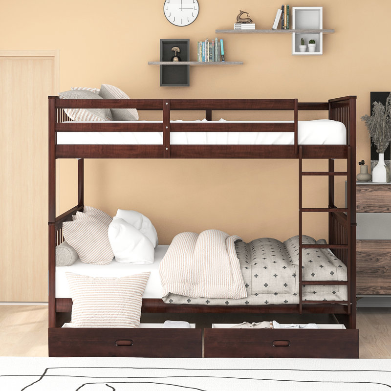 Lit superposé avec construction et rangement durables - solutions avancées colorées, Espresso