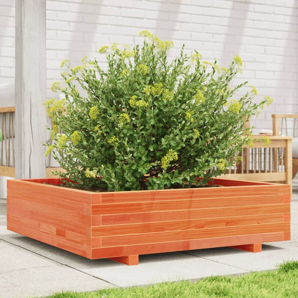 vidaXL Garden Planter - Solid Wood Pine - Brown - 90x90x26.5 cm - Image 3