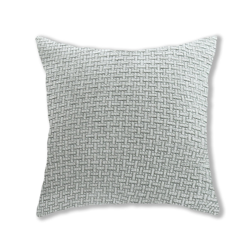 (Covers With Inserts) Set of 2  Woven Surfaces Throw Pillows, Silver