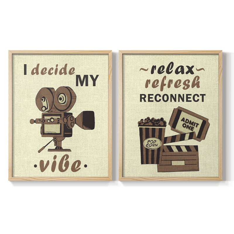 Movie Time III - reproduction encadrée de qualité supérieure - prête à être accrochée - aucun clou requis - aucun clou requis