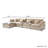 Slipcovered Upholstered Modular Sofa With Ottoman-112680361-110374988