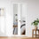 Portes pliantes en verre à miroir 1-Lite 78 po avec quincaillerie d'installation pour porte d'une hauteur de 80 po