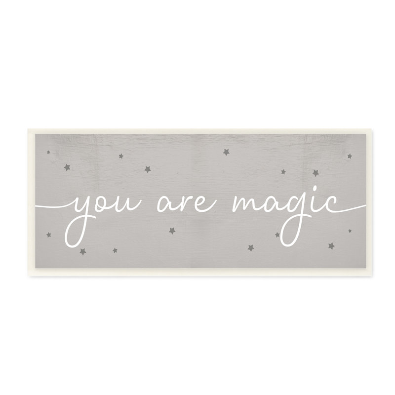 «You Are Magic Playful Stars» - art textuel sur toile, H 17 po x l 7 po x P 0,5 po, Plaque murale