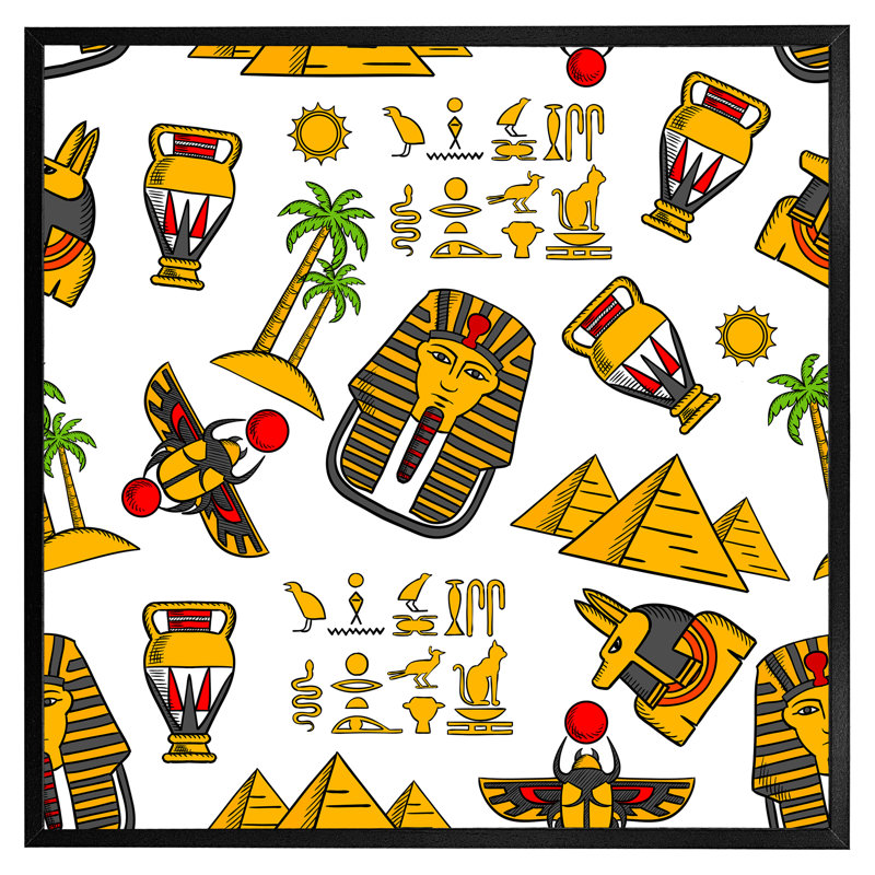 Sione Egypt - Single Picture Frame Print, 31cm H x 31cm W x 4cm D, Black Framed