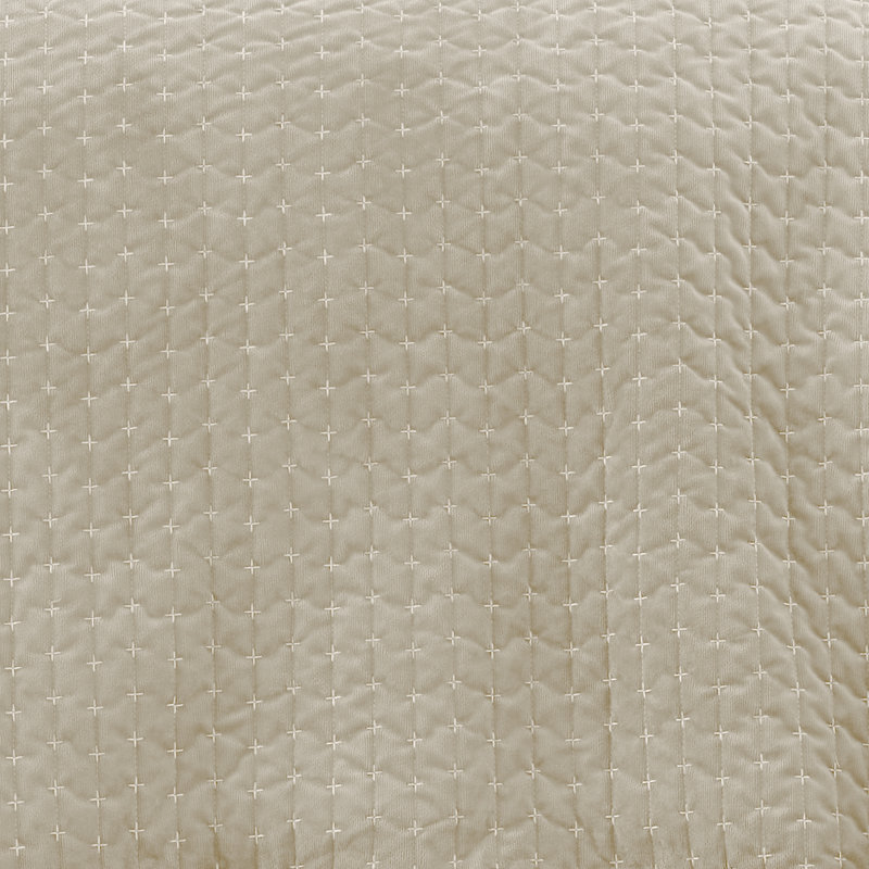 Attica Velvet Embroidered Bedspread, Natural