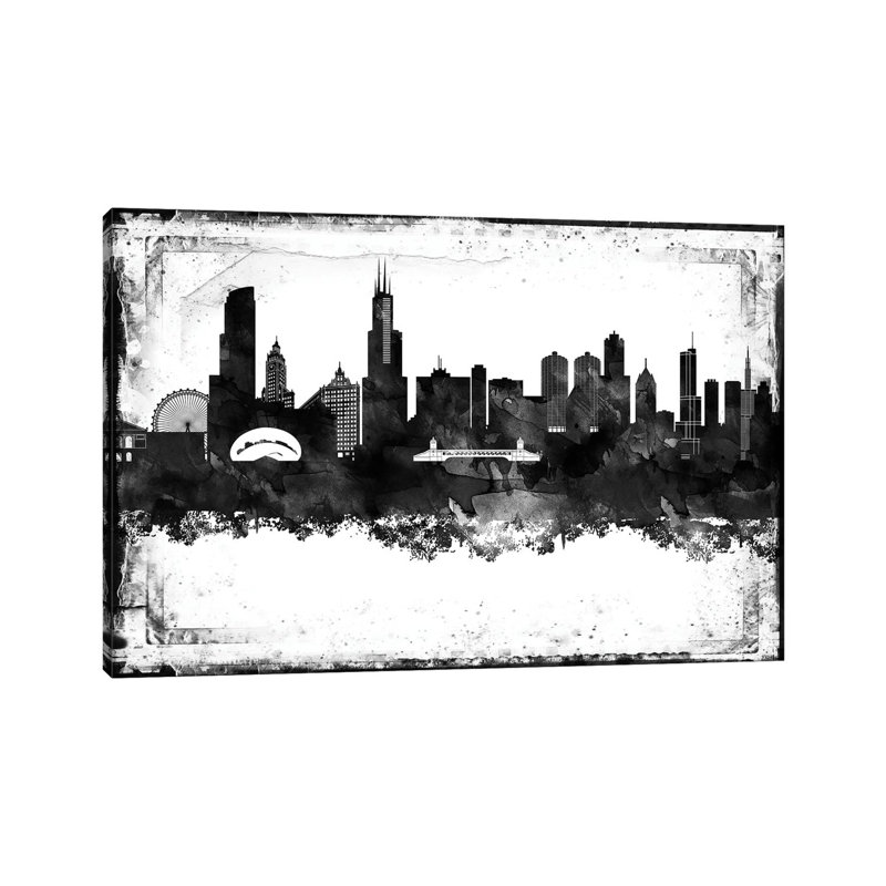 Chicago Skylines - Wrapped Canvas Painting, 66.04 cm H x 45.72 cm W