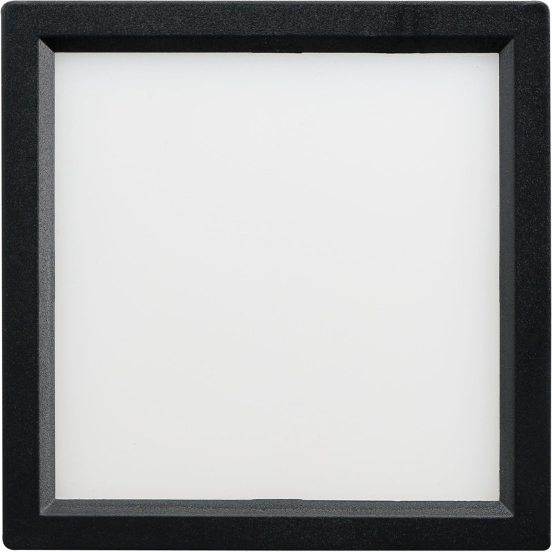 troy LED Flushmount - Square, 15W, 5CCT, Black, 1" H x 6.38" W x 6.38" D, Black