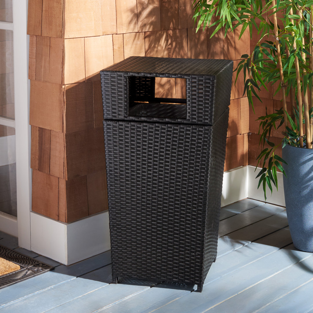 Alayzia Wicker Swing Top Outdoor Trash/Recycling Bins - 25 Gallons Latitude Run® 