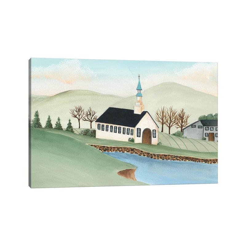 Folk Church Scene IV 1 Piece Wall Art on Canvas, 101.6 cm H x 66.04 cm W x 1.91 cm D, No Frame