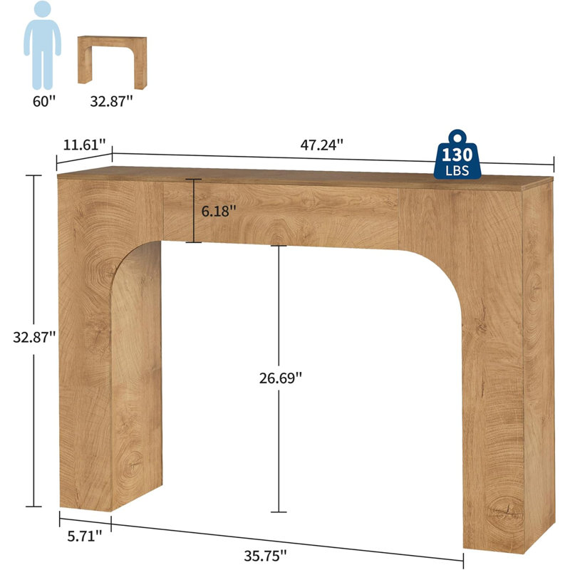 47 Inch/63 Inch Farmhouse Long Console Table, Wooden Sofa Table for Behind Couch, Entryway Furniture for Living Room or Hallway