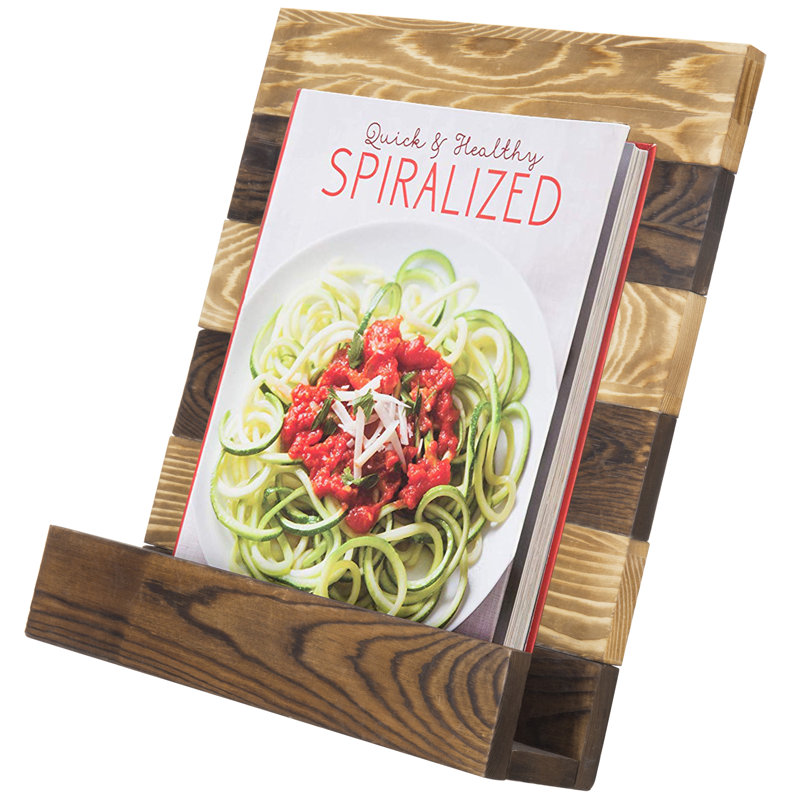 Brown Kitchen Tablet Cookbook Wood Stand