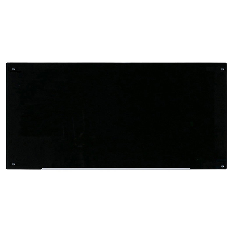 Panneau de verre magnétique mural noir, 36 po x 72 po