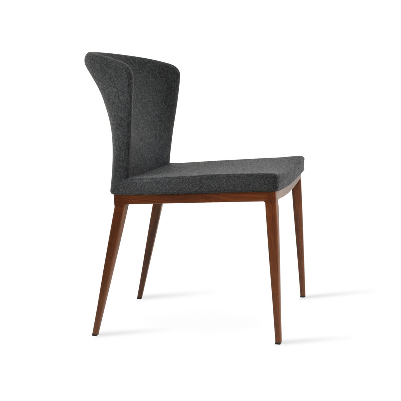 Chaise Capri, Gris foncé, Noyer