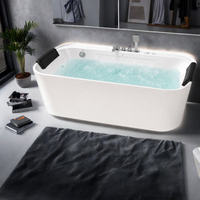 Baignoires et bains à remous modernes, baignoire à remous acrylique de 170 cm pour 2 personnes, 12 jets, usage domestique