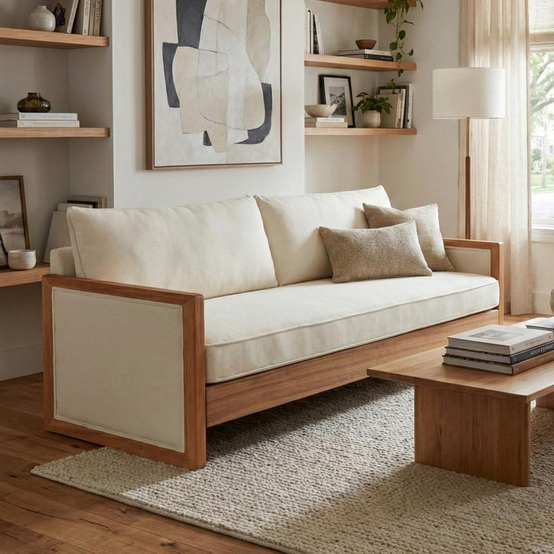 Canapé rembourré 77,8 po, Beige