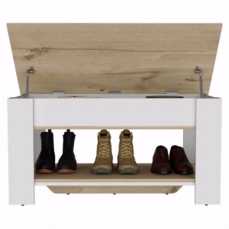 Table de rangement, une tablette de table extensible, quatre pieds, tablette inférieure, Blanc