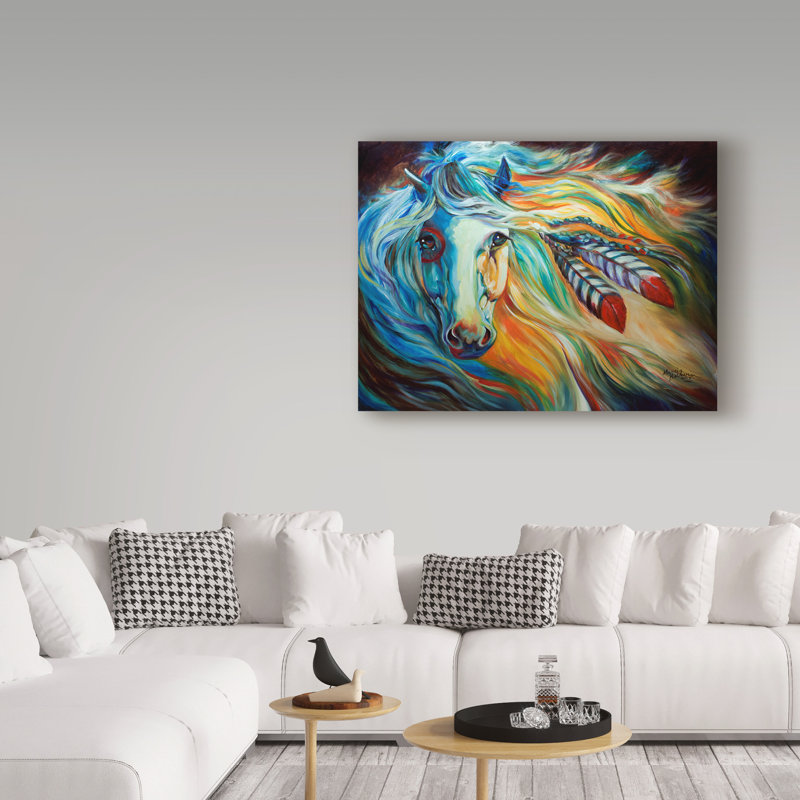 Duniya «Breaking Dawn Indian War Horse», reproduction de peinture acrylique sur toile tendue, H 24 po x l 32 po x p 2 po