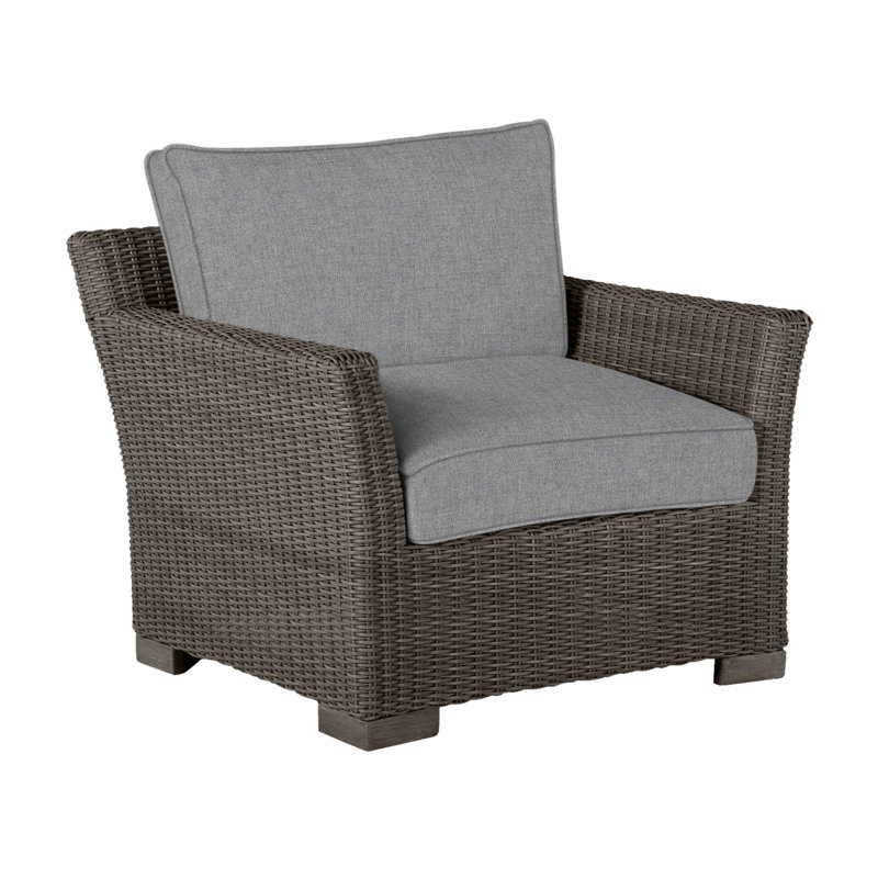 Club Patio Chair with Cushions, Rollo Lace, Welt, Black Walnut