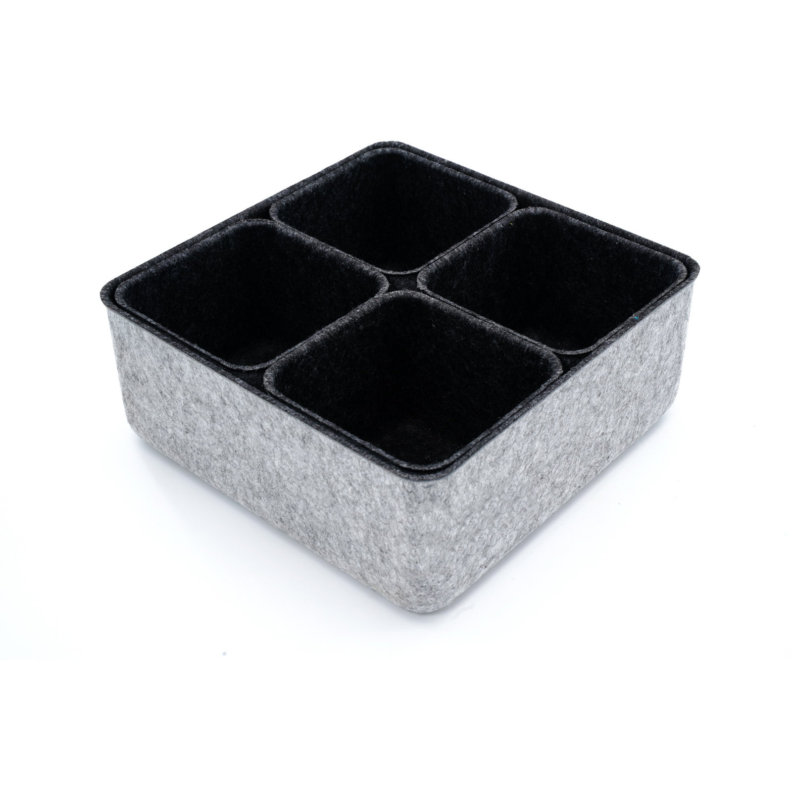 Joshua Felt Desk Organizer Set, Charcoal