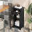 Bathroom Floor Cabinet With Single Glass Door Drawer & Adjustable Shelf-1827378516