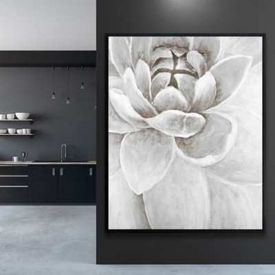 Delicate White Chrysanthemum Print On Canvas