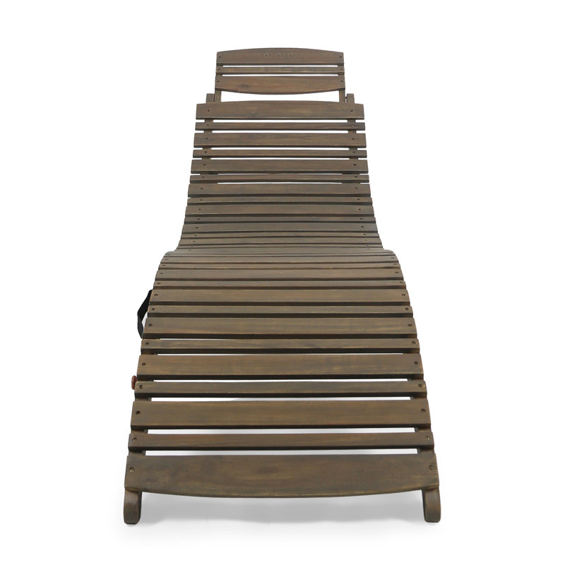 34.97 Lb Package Weight Grey Wood Chaise Lounge - Foldable Option Seat 21.71D X 24.54H, For Space Saving, Gray