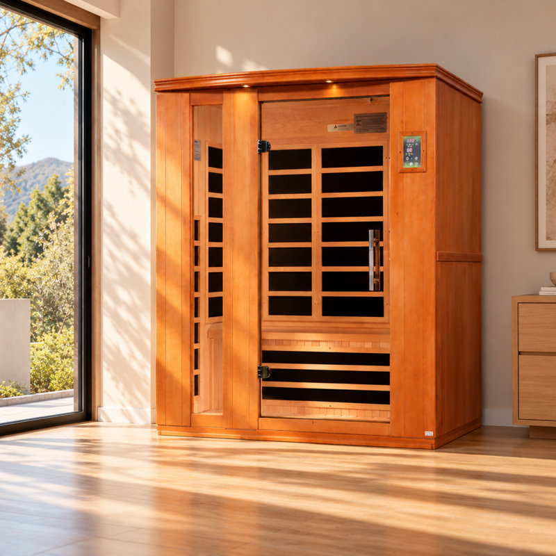 Sauna à infrarouge FAR à 3 personnes compatible avec Bluetooth et télécommande avec télécommande