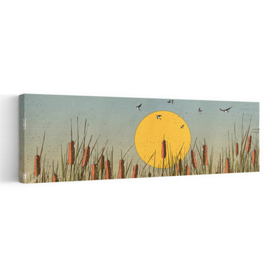 Tranquil Marsh Sunset Peaceful Rustic Serene Bird Landscape Nature Wall Art