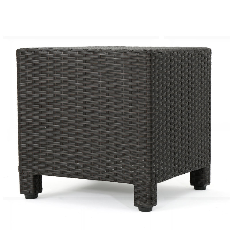 Outdoor Acacia Wood Patio Accent Table, Gray