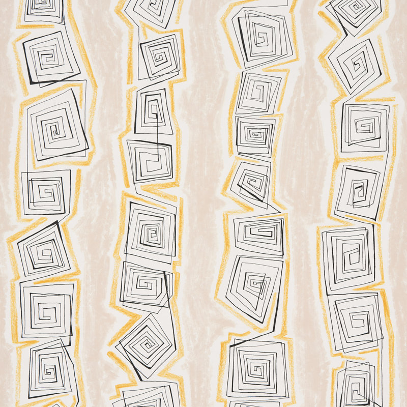 Schumacher x Backdrop Taboo Wallpaper, Warm Beige