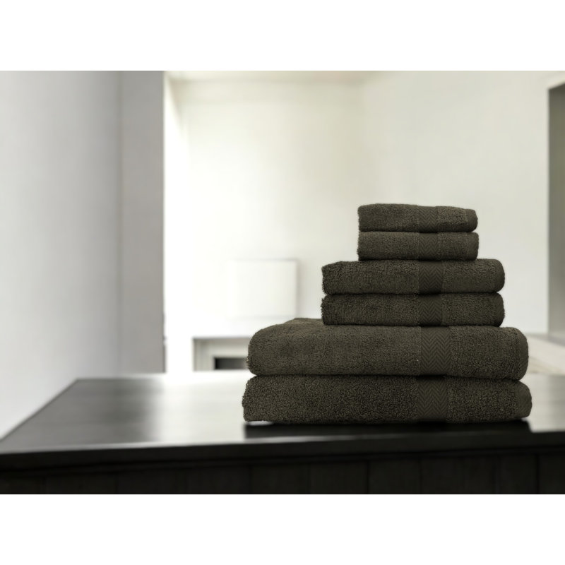 Summit 6pc Bath Towel Set, 100% Cotton, Flint Gray