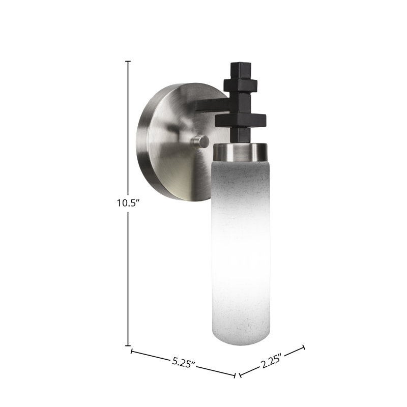 Salinda Wall Sconce, Matte Black/Brushed Nickel, White